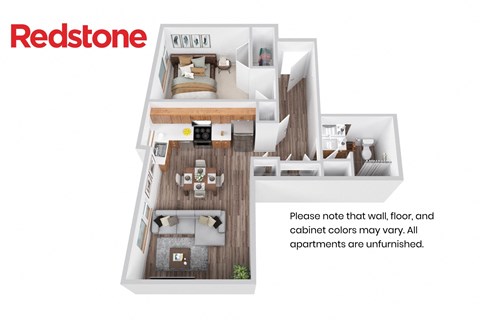 Floor plan for 1 bed, 1 bath